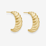 Classic Twist Dome Hoop Earrings 18K Gold Plated