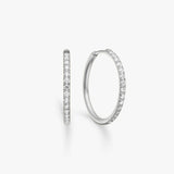 Classic Crystal Hoop Earrings, 925 Silver, 20 mm