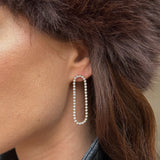 Hollow Tennis Crystal Earrings, 18K Gold Plated