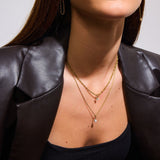 Teardrop Crystal Pendant, 18K Gold Plated
