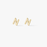 Classic Letter Stud Earrings — Mini 18K Gold Plated