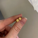 Hammered Square Stud Earrings, 18K Gold Plated