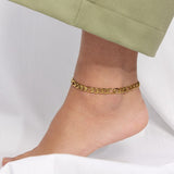 Figaro Anklet 18K Gold Plated 7 mm