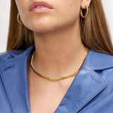 Faceted Curb Chain Necklace 18K Gold Plated · 5 mm