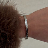 Hammered Bangle, Silver, 5 mm
