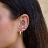 Glow Crystal Stud Earrings, 18K Gold Plated