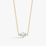 Floating Marquise Crystal Necklace, 18K Gold Plated