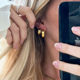 Hammered Classic Hoops 18K Gold Plated 20mm