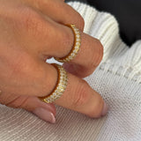 Crystal Band Ring, 18K Gold Plated, 4 mm