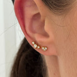 Mist Crystal Stud Earrings 18K Gold Plated