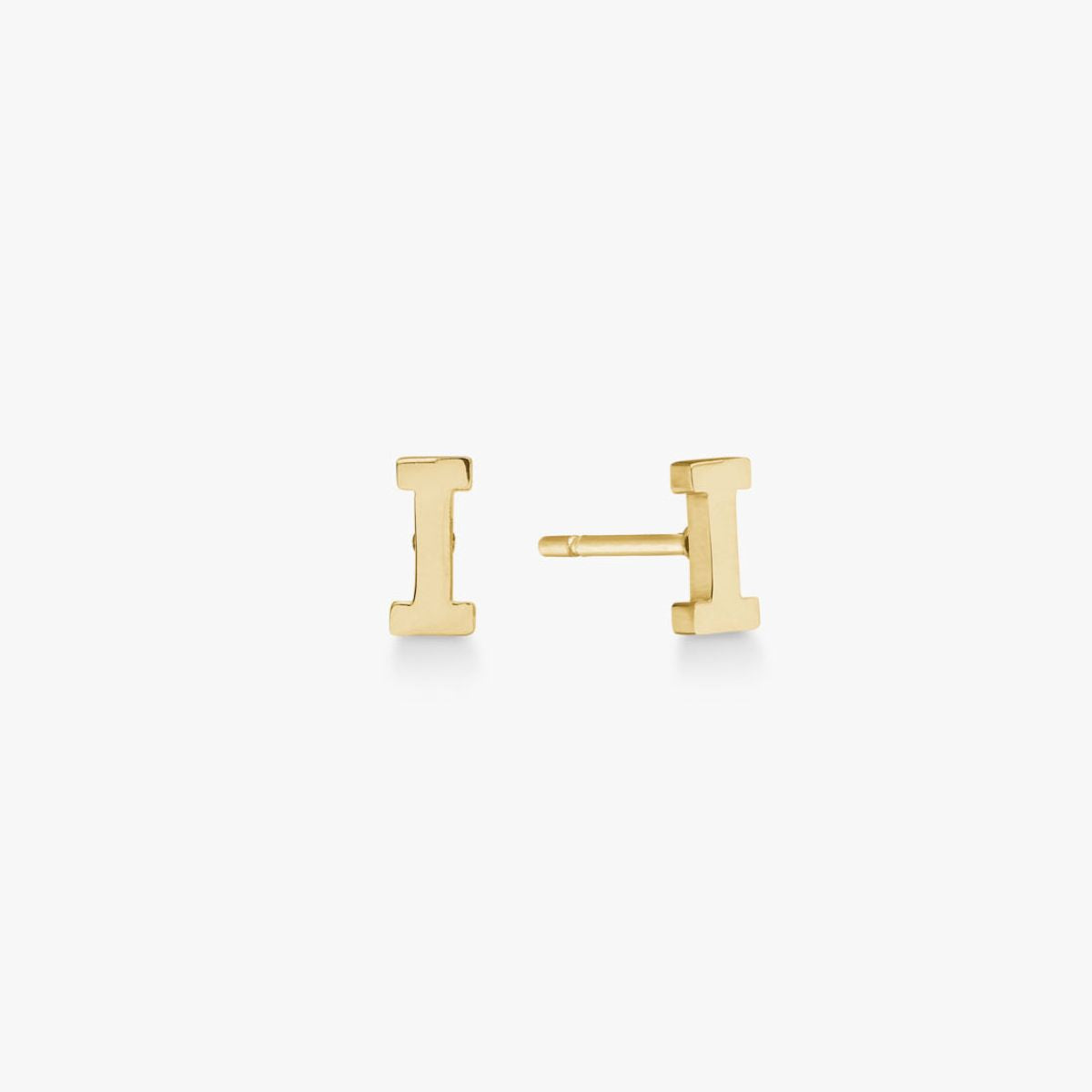 Classic Letter Stud Earrings 18K Gold Plated