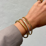 Oval Dome Bangle 18K Gold Plated