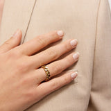 Faceted Curb Ring 18K Gold Plated · 5 mm