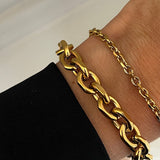 Anchor Facet Bracelet, 18K Gold Plated, 8 mm