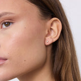 Classic Crystal Stud Earrings 18K Gold Plated 2 mm