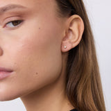 Classic Crystal Stud Earrings 18K Gold Plated 2 mm