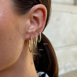 Classic Crystal Creole Hoops 18K Gold Plated 20 mm