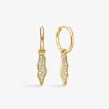 Classic Creole Hoops Crystal Rock 18K Gold Plated 10 mm