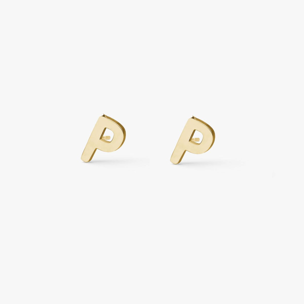Classic Letter Stud Earrings — Mini 18K Gold Plated