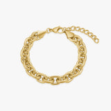 Anchor Facet Bracelet, 18K Gold Plated, 8 mm
