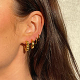 Classic Dome Hoop Earrings 18K Gold Plated · 15 mm