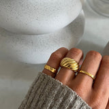 Twist Dome Ring 18K Gold Plated