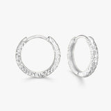Scoria Hoop Earrings, 925 Silver Plated, 16 mm