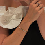 Tennis Crystal Bracelet, 18K Gold Plated, 3 mm