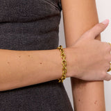 Anchor Facet Bracelet, 18K Gold Plated, 8 mm