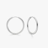 Classic Hoop Earrings, 925 Silver, 20 mm