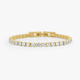 Tennis Crystal Bracelet, 18K Gold Plated, 3 mm