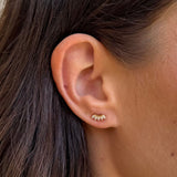 Glow Crystal Stud Earrings, 18K Gold Plated