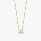 Floating Cushion Crystal Necklace, 18K Gold Plated