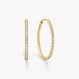Oval Classic Crystal Hoops, 18K Gold Plated - Large