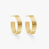 Hammered Classic Hoops 18K Gold Plated 20mm