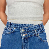 Facet Curb Body Chain, 18K Gold Plated, 3 mm