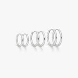 Classic Hoop Earring Trio Silver-Tone · 10 / 12 / 14 mm