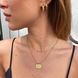 Hammered Drop Necklace 18K Gold Plated