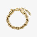 Rope Bracelet, 18K Gold Plated, 8 mm