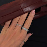 Crystal Band Ring, 925 Silver, 2 mm