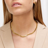 Faceted Curb Chain Necklace 18K Gold Plated · 5 mm