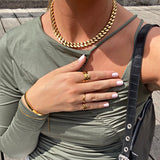 Panzer Facet Necklace, 18K Gold Plated, 10 mm