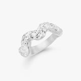 Scoria Wave Ring 925 Silver Small
