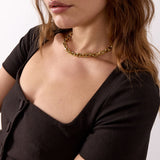 Anchor Facet Necklace, 18K Gold Plated, 8 mm