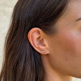 Glow Crystal Stud Earrings, 18K Gold Plated