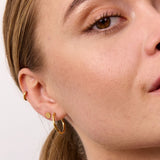 Hammered Stud Earrings 18K Gold Plated Round