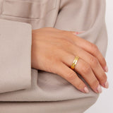 Hammered Band Ring 18K Gold Plated · 4 mm