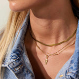 Melted Scoria Charm Necklace 18K Gold Plated