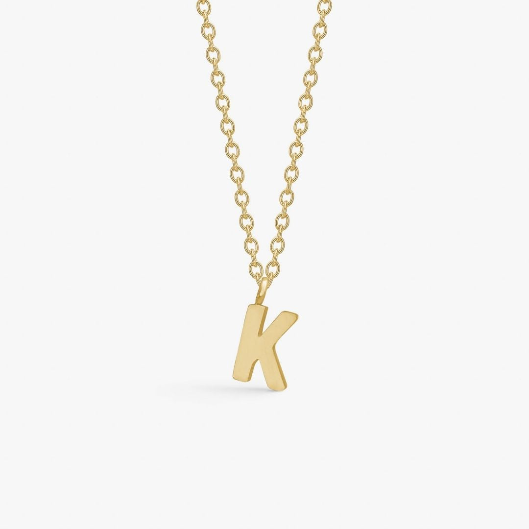 Classic Letter Necklace 18K Gold Plated