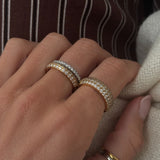 Crystal Band Ring, 18K Gold Plated, 4 mm